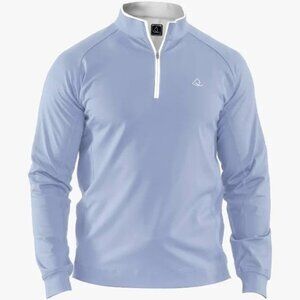 Deolax Mens Size Large Light Blue Golf Performance Quarter Zip Pullover